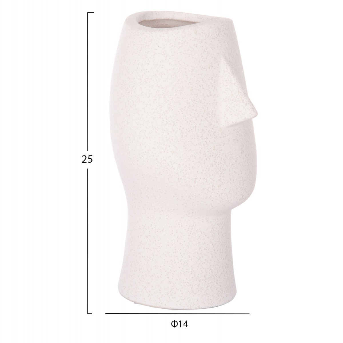 ΕΠΙΤΡΑΠΕΖΙΟ ΚΕΡΑΜΙΚΟ ΔΙΑΚΟΣΜΗΤΙΚΟ HUMANS HM4631 ΥΠΟΛΕΥΚΟ ΚΡΥΣΤΑΛΛΙΚΟ Φ14x25Υεκ