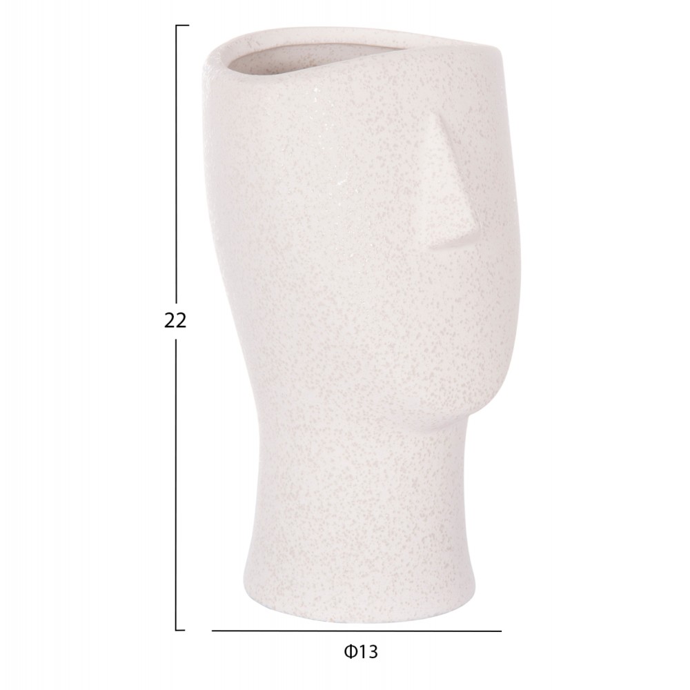 ΕΠΙΤΡΑΠΕΖΙΟ ΚΕΡΑΜΙΚΟ ΔΙΑΚΟΣΜΗΤΙΚΟ HUMANS HM4632 ΥΠΟΛΕΥΚΟ ΚΡΥΣΤΑΛΛΙΚΟ Φ13x22Υεκ