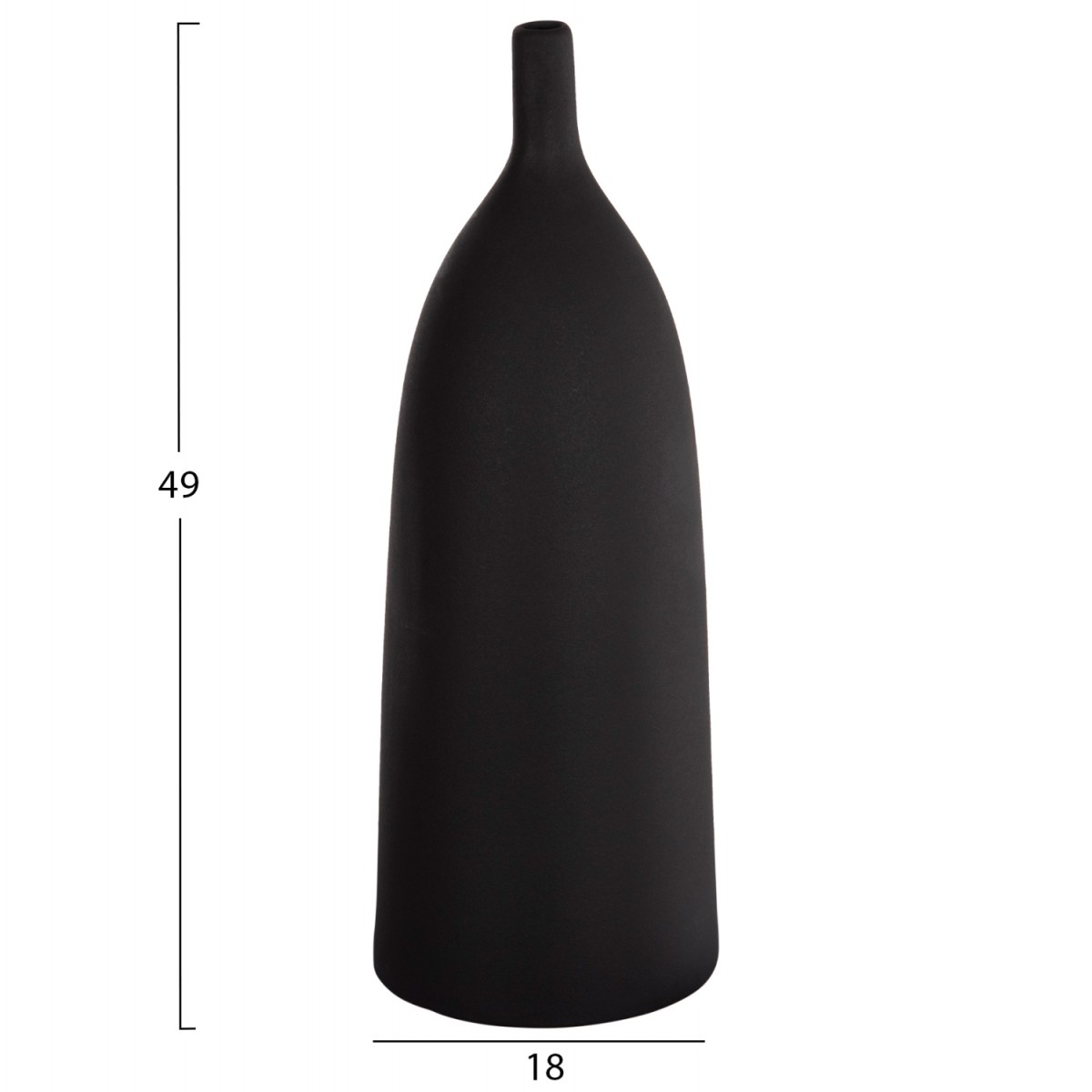 ΕΠΙΤΡΑΠΕΖΙΟ ΚΕΡΑΜΙΚΟ ΔΙΑΚΟΣΜΗΤΙΚΟ GALAD HM4633.02 ΜΑΥΡΟ ΜΑΤ Φ18x49Υ εκ.