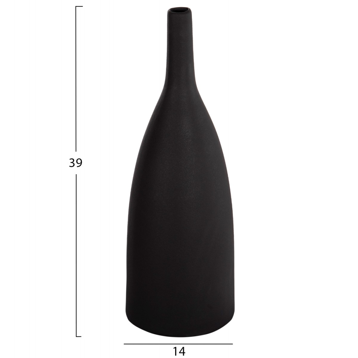 ΕΠΙΤΡΑΠΕΖΙΟ ΚΕΡΑΜΙΚΟ ΔΙΑΚΟΣΜΗΤΙΚΟ GALAD HM4634.02 ΜΑΥΡΟ ΜΑΤ Φ14x39Υεκ