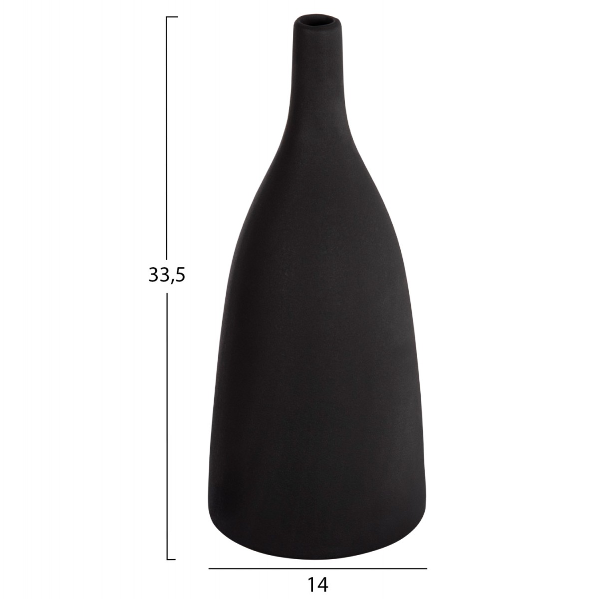 ΕΠΙΤΡΑΠΕΖΙΟ ΚΕΡΑΜΙΚΟ ΔΙΑΚΟΣΜΗΤΙΚΟ GALAD HM4635.02 ΜΑΥΡΟ ΜΑΤ Φ14x33,5Υεκ