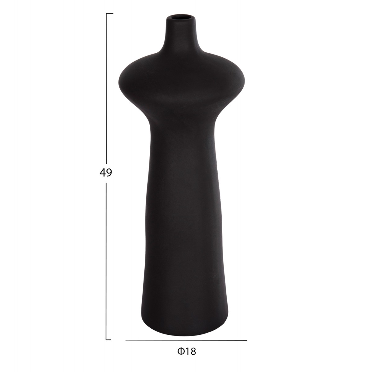 ΕΠΙΤΡΑΠΕΖΙΟ ΚΕΡΑΜΙΚΟ ΔΙΑΚΟΣΜΗΤΙΚΟ SCEPTER HM4636.02 ΜΑΥΡΟ ΜΑΤ Φ18x49Υεκ