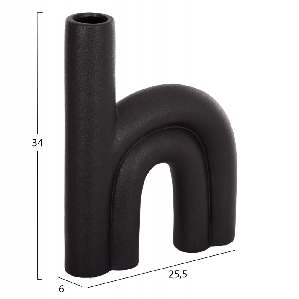 ΕΠΙΤΡΑΠΕΖΙΟ ΚΕΡΑΜΙΚΟ ΔΙΑΚΟΣΜΗΤΙΚΟ ARCON HM4638.02 ΜΑΥΡΟ ΜΑΤ 25,5x6x34Υεκ