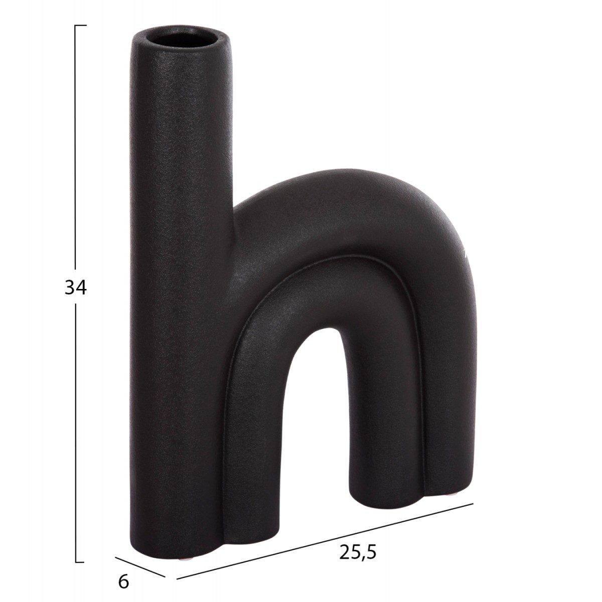 ΕΠΙΤΡΑΠΕΖΙΟ ΚΕΡΑΜΙΚΟ ΔΙΑΚΟΣΜΗΤΙΚΟ ARCON HM4638.02 ΜΑΥΡΟ ΜΑΤ 25,5x6x34Υεκ