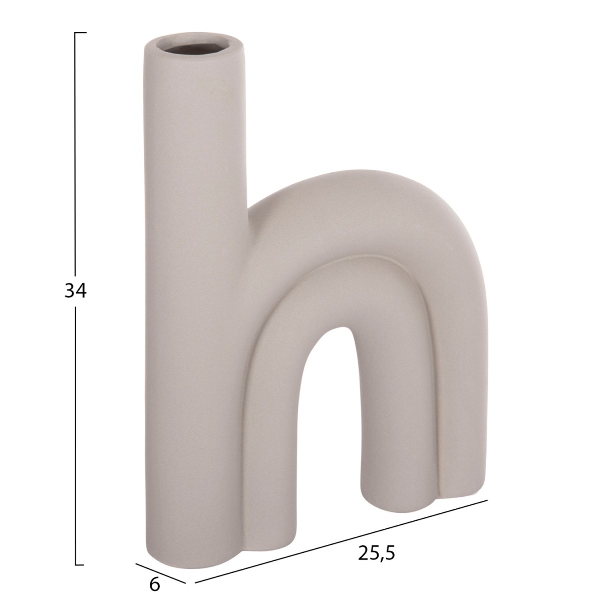 ΕΠΙΤΡΑΠΕΖΙΟ ΚΕΡΑΜΙΚΟ ΔΙΑΚΟΣΜΗΤΙΚΟ ARCON HM4638.03 ΓΚΡΙ ΜΑΤ 25,5x6x34Υεκ