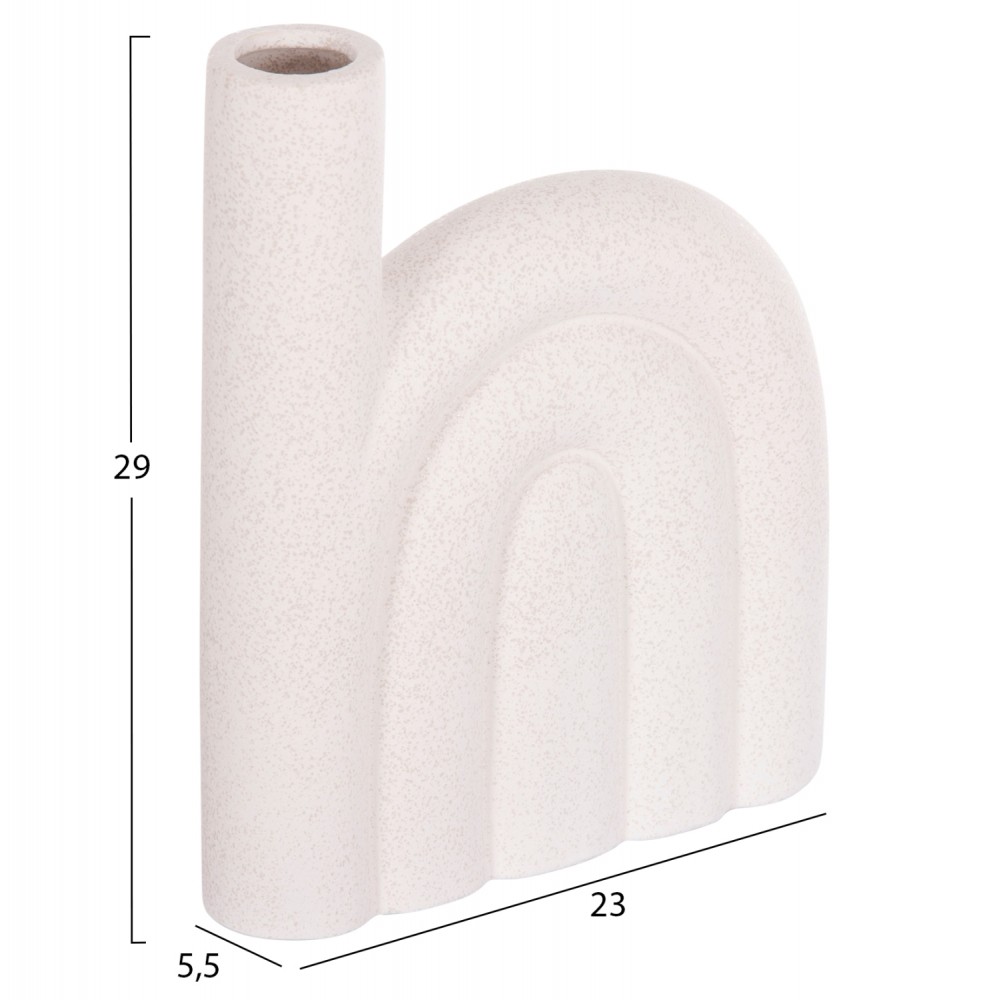 ΕΠΙΤΡΑΠΕΖΙΟ ΚΕΡΑΜΙΚΟ ΔΙΑΚΟΣΜΗΤΙΚΟ ARCON HM4639.01 ΚΡΥΣΤΑΛΛΙΚΟ ΥΠΟΛΕΥΚΟ 23,5x5,5x29,5Υεκ