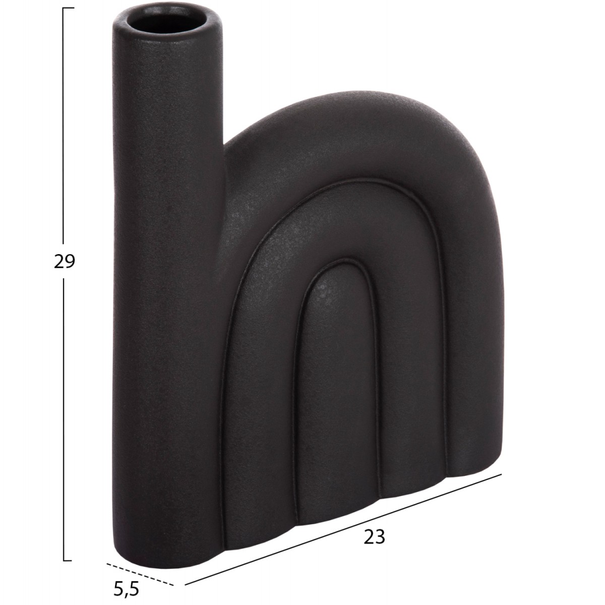 ΕΠΙΤΡΑΠΕΖΙΟ ΚΕΡΑΜΙΚΟ ΔΙΑΚΟΣΜΗΤΙΚΟ ARCON HM4639.02 ΜΑΥΡΟ ΜΑΤ 23x5,5x29Υ εκ.