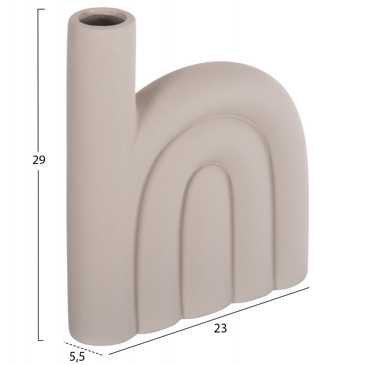 ΕΠΙΤΡΑΠΕΖΙΟ ΚΕΡΑΜΙΚΟ ΔΙΑΚΟΣΜΗΤΙΚΟ ARCON HM4639.03 ΓΚΡΙ ΜΑΤ 23x5,5x29Υ εκ.