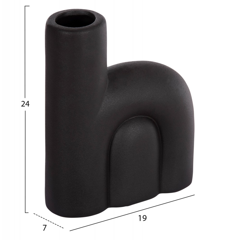 ΕΠΙΤΡΑΠΕΖΙΟ ΚΕΡΑΜΙΚΟ ΔΙΑΚΟΣΜΗΤΙΚΟ ARCON HM4640.02 ΜΑΥΡΟ ΜΑΤ 19x7x24Υ εκ.