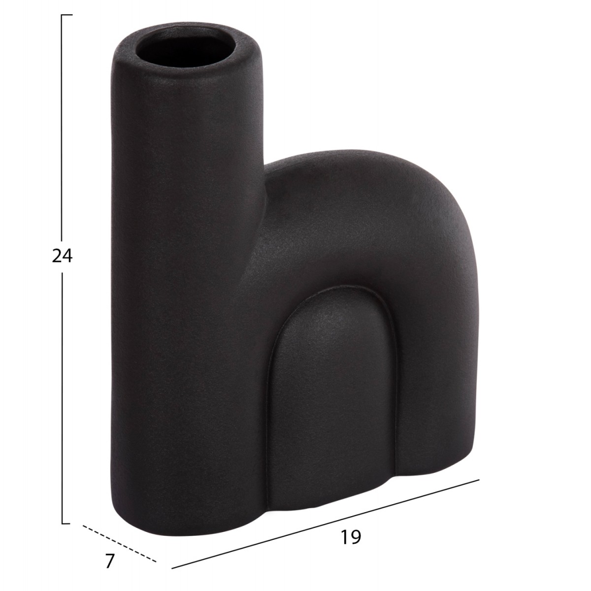 ΕΠΙΤΡΑΠΕΖΙΟ ΚΕΡΑΜΙΚΟ ΔΙΑΚΟΣΜΗΤΙΚΟ ARCON HM4640.02 ΜΑΥΡΟ ΜΑΤ 19x7x24Υ εκ.