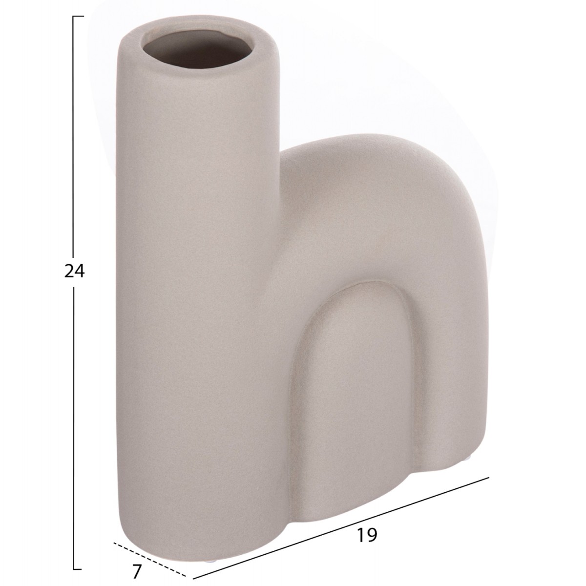 ΕΠΙΤΡΑΠΕΖΙΟ ΚΕΡΑΜΙΚΟ ΔΙΑΚΟΣΜΗΤΙΚΟ ARCON HM4640.03 ΓΚΡΙ ΜΑΤ 19x7x24Υ εκ.