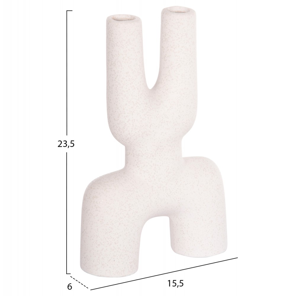 ΕΠΙΤΡΑΠΕΖΙΟ ΚΕΡΑΜΙΚΟ ΔΙΑΚΟΣΜΗΤΙΚΟ MANI HM4642.01 ΥΠΟΛΕΥΚΟ ΚΡΥΣΤΑΛΛΙΚΟ 15,5x6x23,5Υεκ