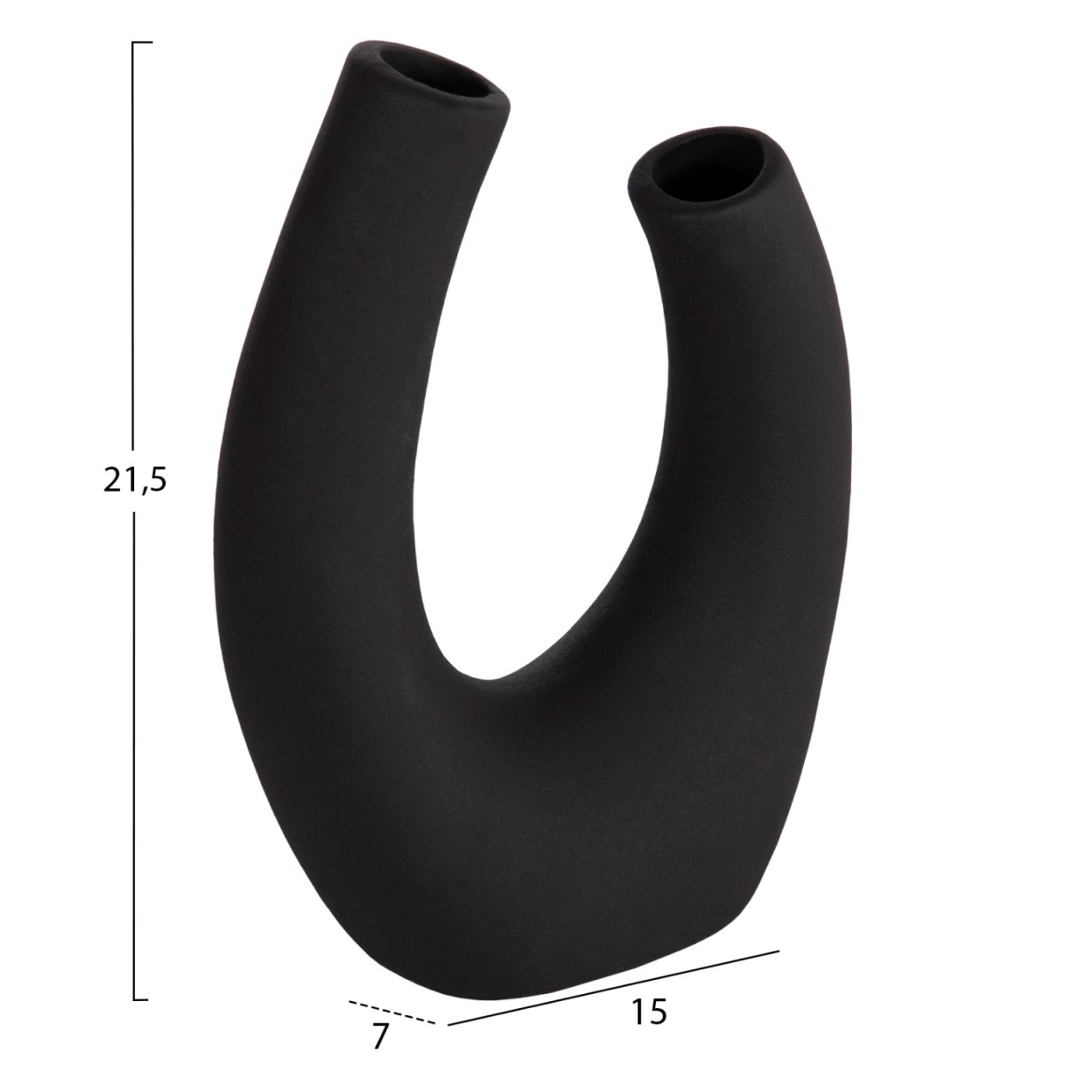 ΕΠΙΤΡΑΠΕΖΙΟ ΚΕΡΑΜΙΚΟ ΔΙΑΚΟΣΜΗΤΙΚΟ ELLIPTO HM4643.02 ΜΑΥΡΟ ΜΑΤ 15x7x21,5Υεκ