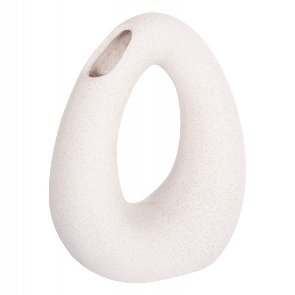 ΕΠΙΤΡΑΠΕΖΙΟ ΚΕΡΑΜΙΚΟ ΔΙΑΚΟΣΜΗΤΙΚΟ ELLIPTO HM4644.01 ΥΠΟΛΕΥΚΟ ΚΡΥΣΤΑΛΛΙΚΟ 16,5x9x20Υεκ