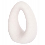 ΕΠΙΤΡΑΠΕΖΙΟ ΚΕΡΑΜΙΚΟ ΔΙΑΚΟΣΜΗΤΙΚΟ ELLIPTO HM4644.01 ΥΠΟΛΕΥΚΟ ΚΡΥΣΤΑΛΛΙΚΟ 16,5x9x20Υεκ