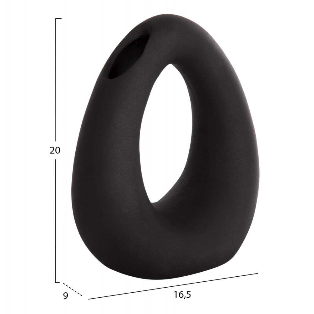 ΕΠΙΤΡΑΠΕΖΙΟ ΚΕΡΑΜΙΚΟ ΔΙΑΚΟΣΜΗΤΙΚΟ ELLIPTO HM4644.02 ΜΑΥΡΟ ΜΑΤ 16,5x9x20Υεκ