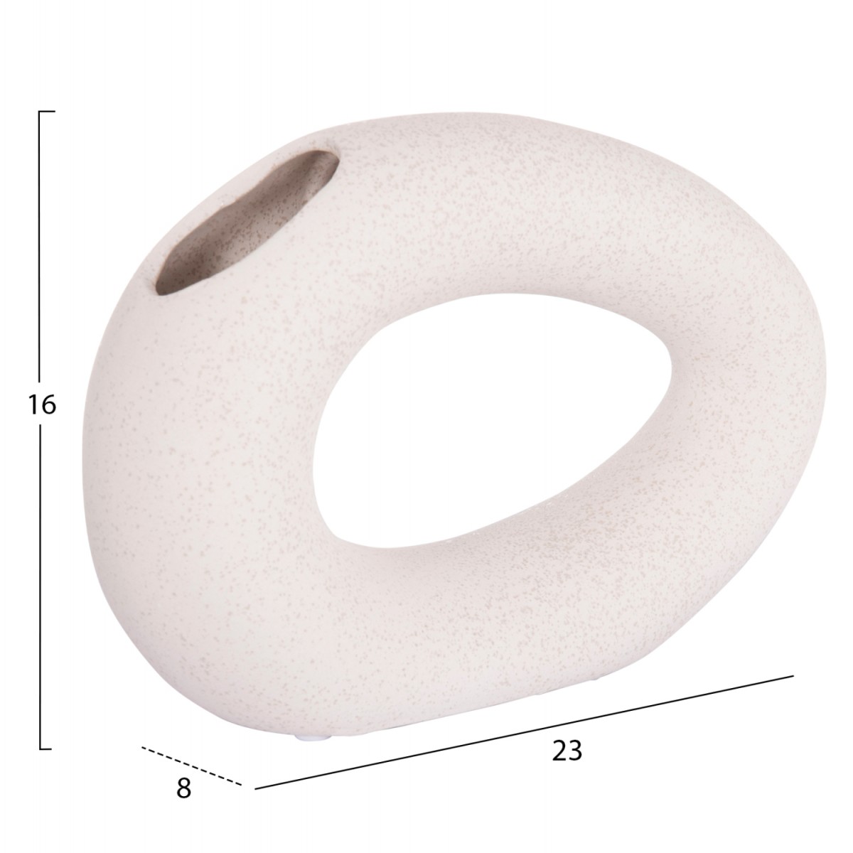 ΕΠΙΤΡΑΠΕΖΙΟ ΚΕΡΑΜΙΚΟ ΔΙΑΚΟΣΜΗΤΙΚΟ ELLIPTO HM4645.01 ΥΠΟΛΕΥΚΟ ΚΡΥΣΤΑΛΛΙΚΟ 23x8x16Υεκ