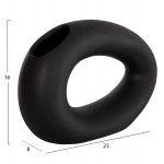 ΕΠΙΤΡΑΠΕΖΙΟ ΚΕΡΑΜΙΚΟ ΔΙΑΚΟΣΜΗΤΙΚΟ ELLIPTO HM4645.02 ΜΑΥΡΟ ΜΑΤ 23x8x16Υ εκ