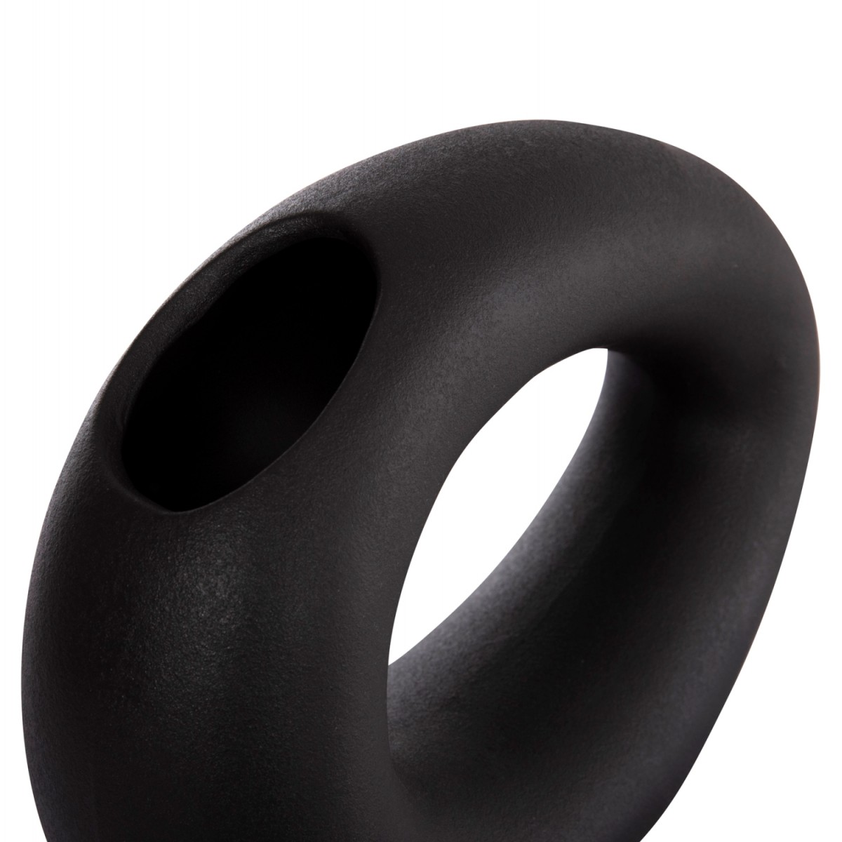 ΕΠΙΤΡΑΠΕΖΙΟ ΚΕΡΑΜΙΚΟ ΔΙΑΚΟΣΜΗΤΙΚΟ ELLIPTO HM4645.02 ΜΑΥΡΟ ΜΑΤ 23x8x16Υ εκ