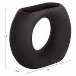 ΕΠΙΤΡΑΠΕΖΙΟ ΚΕΡΑΜΙΚΟ ΔΙΑΚΟΣΜΗΤΙΚΟ ELLIPTO HM4646.02 ΜΑΥΡΟ ΜΑΤ 18x6,5x14Υεκ