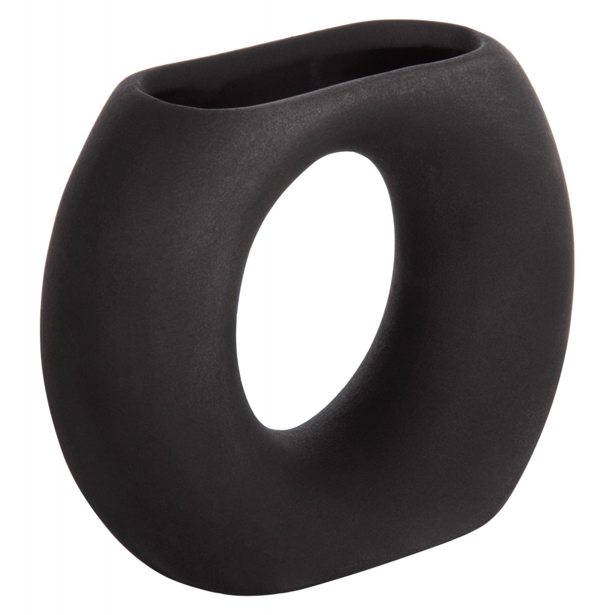 ΕΠΙΤΡΑΠΕΖΙΟ ΚΕΡΑΜΙΚΟ ΔΙΑΚΟΣΜΗΤΙΚΟ ELLIPTO HM4646.02 ΜΑΥΡΟ ΜΑΤ 18x6,5x14Υεκ