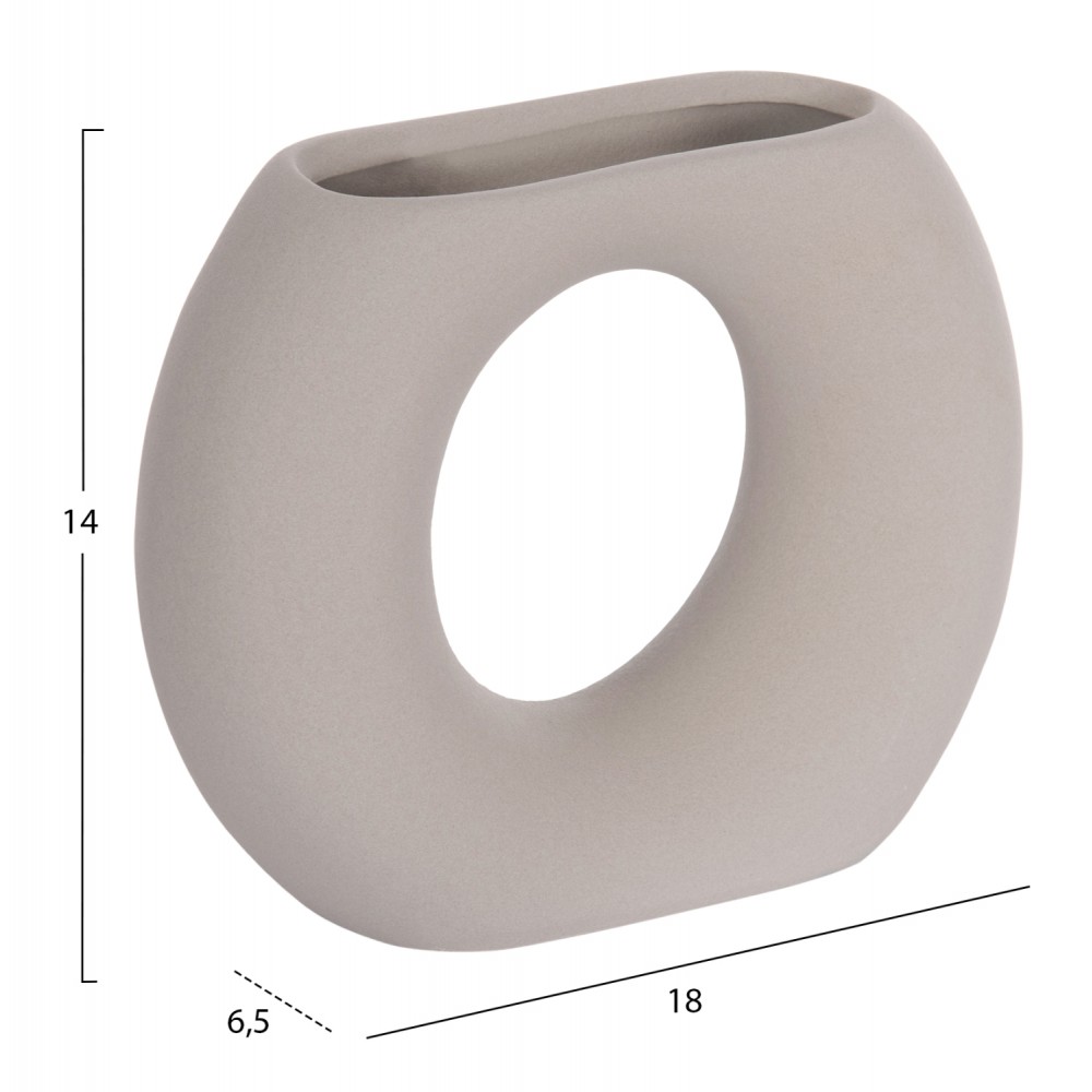 ΕΠΙΤΡΑΠΕΖΙΟ ΚΕΡΑΜΙΚΟ ΔΙΑΚΟΣΜΗΤΙΚΟ ELLIPTO HM4646.03 ΓΚΡΙ ΜΑΤ 18x6,5x14Υεκ