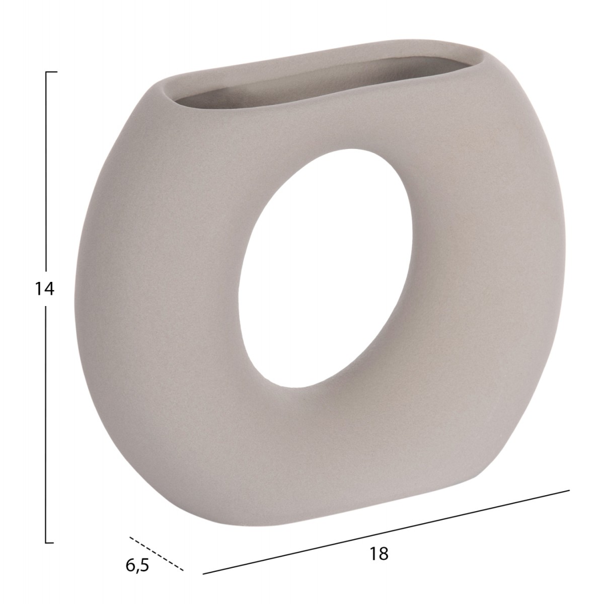 ΕΠΙΤΡΑΠΕΖΙΟ ΚΕΡΑΜΙΚΟ ΔΙΑΚΟΣΜΗΤΙΚΟ ELLIPTO HM4646.03 ΓΚΡΙ ΜΑΤ 18x6,5x14Υεκ