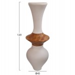 ΔΙΑΚΟΣΜΗΤΙΚΟ ΒΑΖΟ ΔΑΠΕΔΟΥ NEBULA HM4660.02S FIBER CEMENT ΛΕΥΚΟ--ΞΥΛΟ ΤΕΑΚ Φ45x120Υεκ