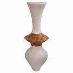 ΔΙΑΚΟΣΜΗΤΙΚΟ ΒΑΖΟ ΔΑΠΕΔΟΥ NEBULA HM4660.02S FIBER CEMENT ΛΕΥΚΟ--ΞΥΛΟ ΤΕΑΚ Φ45x120Υεκ