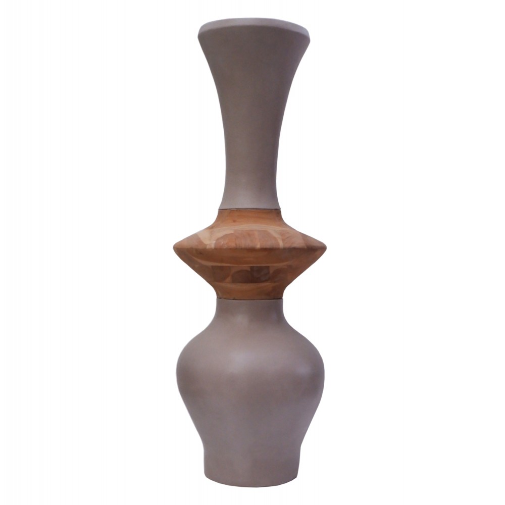 ΔΙΑΚΟΣΜΗΤΙΚΟ ΒΑΖΟ ΔΑΠΕΔΟΥ NEBULA HM4660.05S FIBER CEMENT TAUPE--ΞΥΛΟ ΤΕΑΚ Φ45x120Υεκ