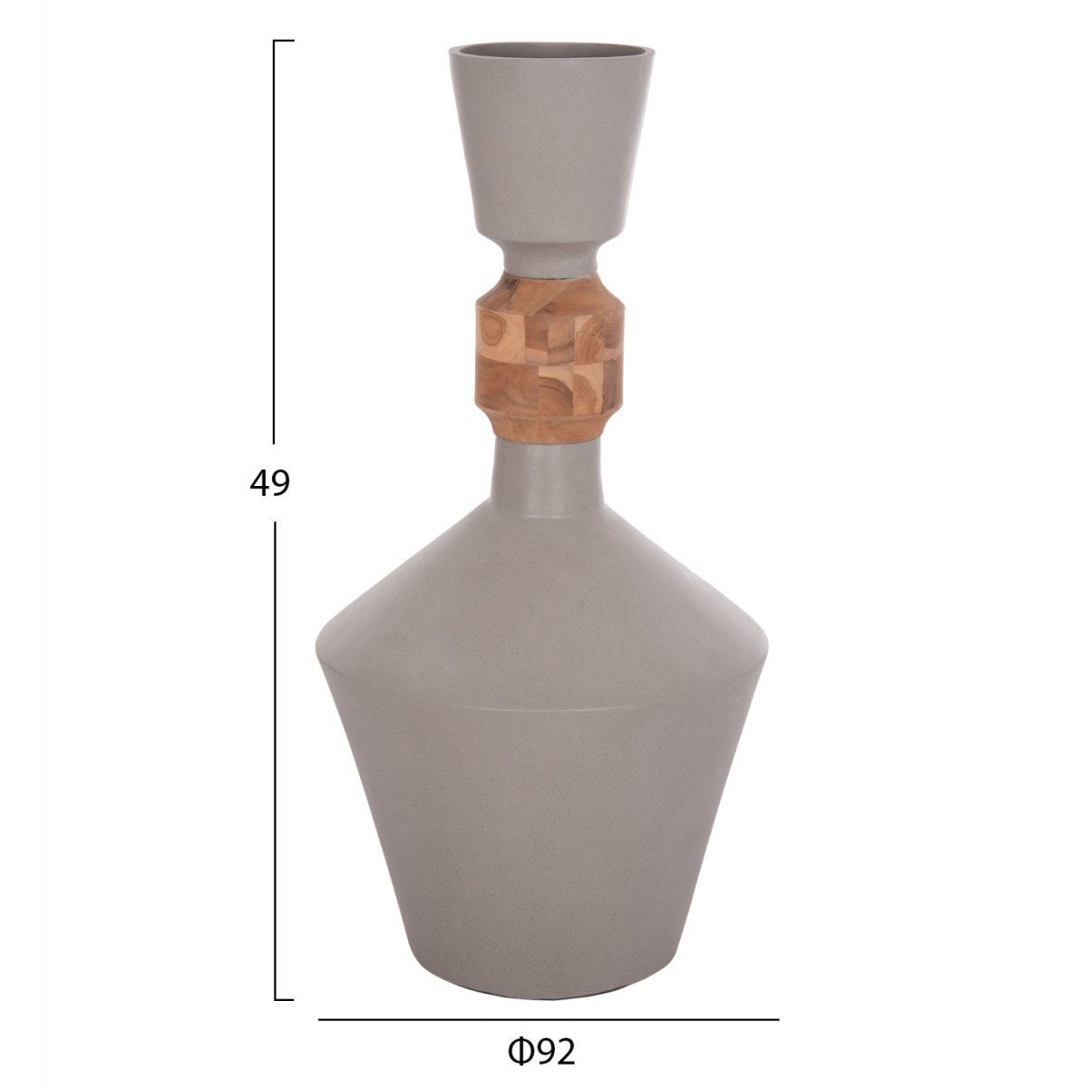 ΔΙΑΚΟΣΜΗΤΙΚΟ ΒΑΖΟ ΔΑΠΕΔΟΥ NEBULA HM4661.03 FIBER CEMENT ΓΚΡΙ--ΞΥΛΟ ΤΕΑΚ Φ60x115Υεκ.
