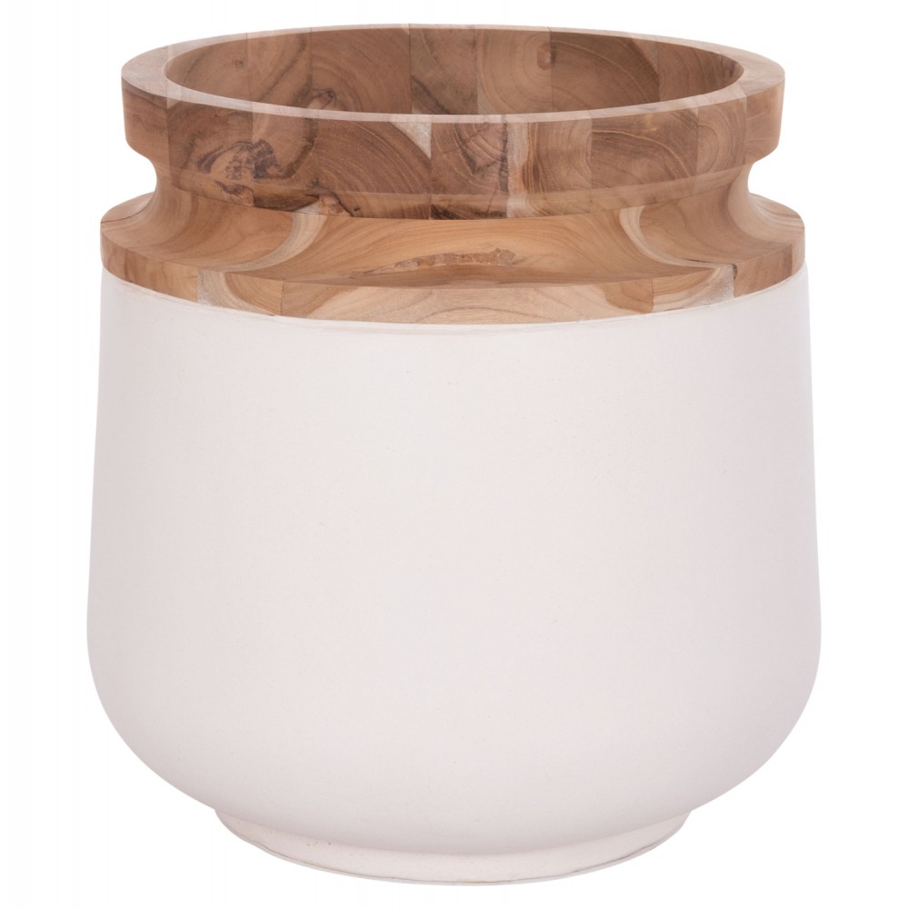 ΔΙΑΚΟΣΜΗΤΙΚΟ ΒΑΖΟ ΔΑΠΕΔΟΥ LINTER HM4662.02L FIBER CEMENT ΛΕΥΚΟ--ΞΥΛΟ ΤΕΑΚ Φ41x47Υεκ.