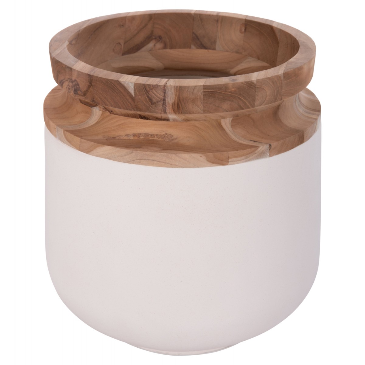 ΔΙΑΚΟΣΜΗΤΙΚΟ ΒΑΖΟ ΔΑΠΕΔΟΥ LINTER HM4662.02L FIBER CEMENT ΛΕΥΚΟ--ΞΥΛΟ ΤΕΑΚ Φ41x47Υεκ.