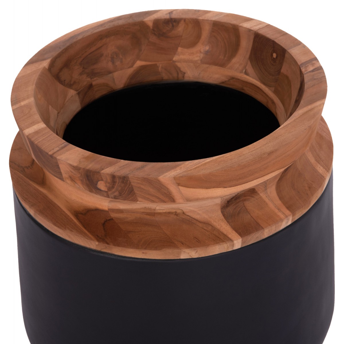 ΔΙΑΚΟΣΜΗΤΙΚΟ ΒΑΖΟ ΔΑΠΕΔΟΥ LINTER HM4662.01L FIBER CEMENT ΜΑΥΡΟ--ΞΥΛΟ ΤΕΑΚ Φ41x47Υεκ.