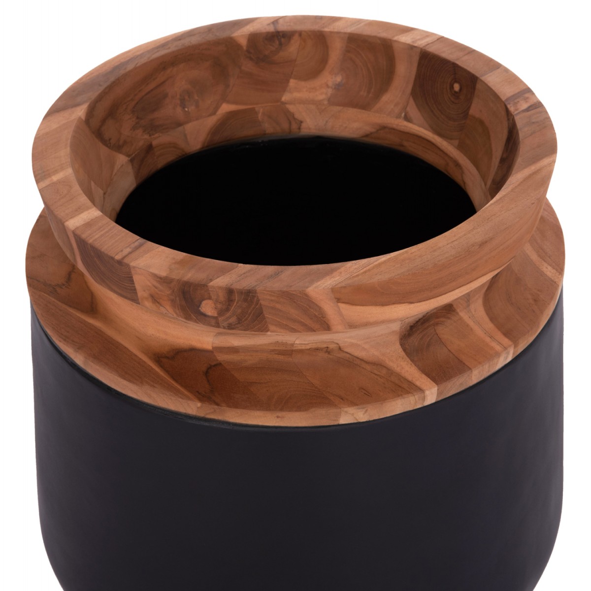 ΔΙΑΚΟΣΜΗΤΙΚΟ ΒΑΖΟ ΔΑΠΕΔΟΥ LINTER HM4662.01L FIBER CEMENT ΜΑΥΡΟ--ΞΥΛΟ ΤΕΑΚ Φ41x47Υεκ.