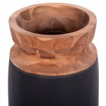 ΔΙΑΚΟΣΜΗΤΙΚΟ ΒΑΖΟ ΔΑΠΕΔΟΥ LINTER HM4662.01S FIBER CEMENT ΜΑΥΡΟ--ΞΥΛΟ ΤΕΑΚ Φ34x60Υεκ.