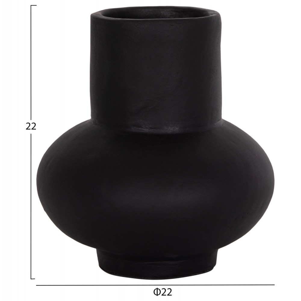 ΕΠΙΤΡΑΠΕΖΙΟ ΔΙΑΚΟΣΜΗΤΙΚΟ ΒΑΖΟ LEMA HM4664.01S ΤΕΡΑΚΟΤΑ ΣΕ ΜΑΥΡΟ--Φ22x22Υεκ.