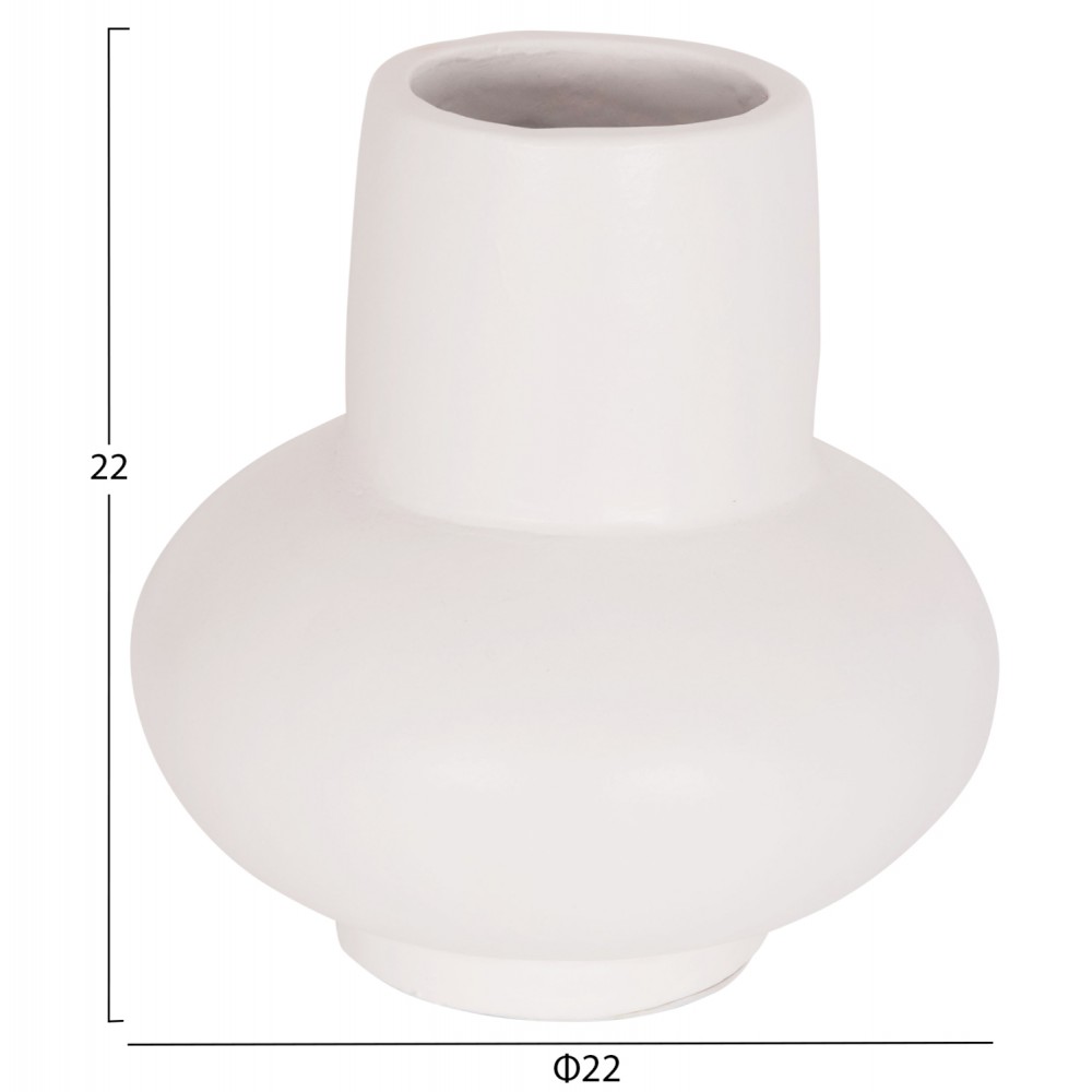 ΕΠΙΤΡΑΠΕΖΙΟ ΔΙΑΚΟΣΜΗΤΙΚΟ ΒΑΖΟ LEMA HM4664.02S ΤΕΡΑΚΟΤΑ ΣΕ ΛΕΥΚΟ--Φ22x22Υεκ.