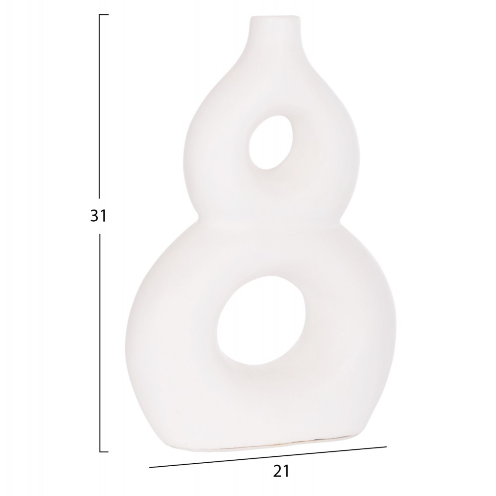 ΕΠΙΤΡΑΠΕΖΙΟ ΔΙΑΚΟΣΜΗΤΙΚΟ ΒΑΖΟ FIORIN HM4666.02S ΤΕΡΑΚΟΤΑ ΣΕ ΛΕΥΚΟ--21x7.5x31Υεκ.