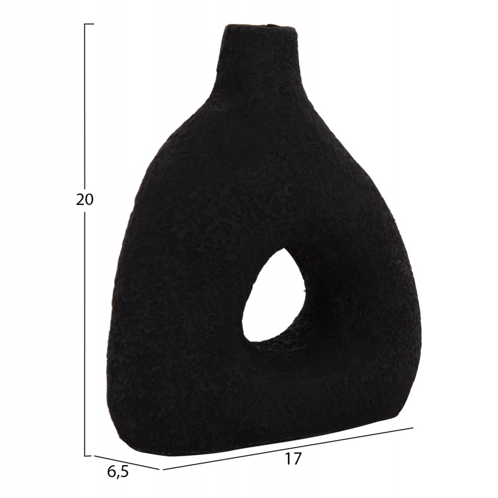 ΕΠΙΤΡΑΠΕΖΙΟ ΔΙΑΚΟΣΜΗΤΙΚΟ ΒΑΖΟ DECANT HM4667.01Μ ΤΕΡΑΚΟΤΑ ΣΕ ΜΑΥΡΟ--17x6.5x20Υεκ.