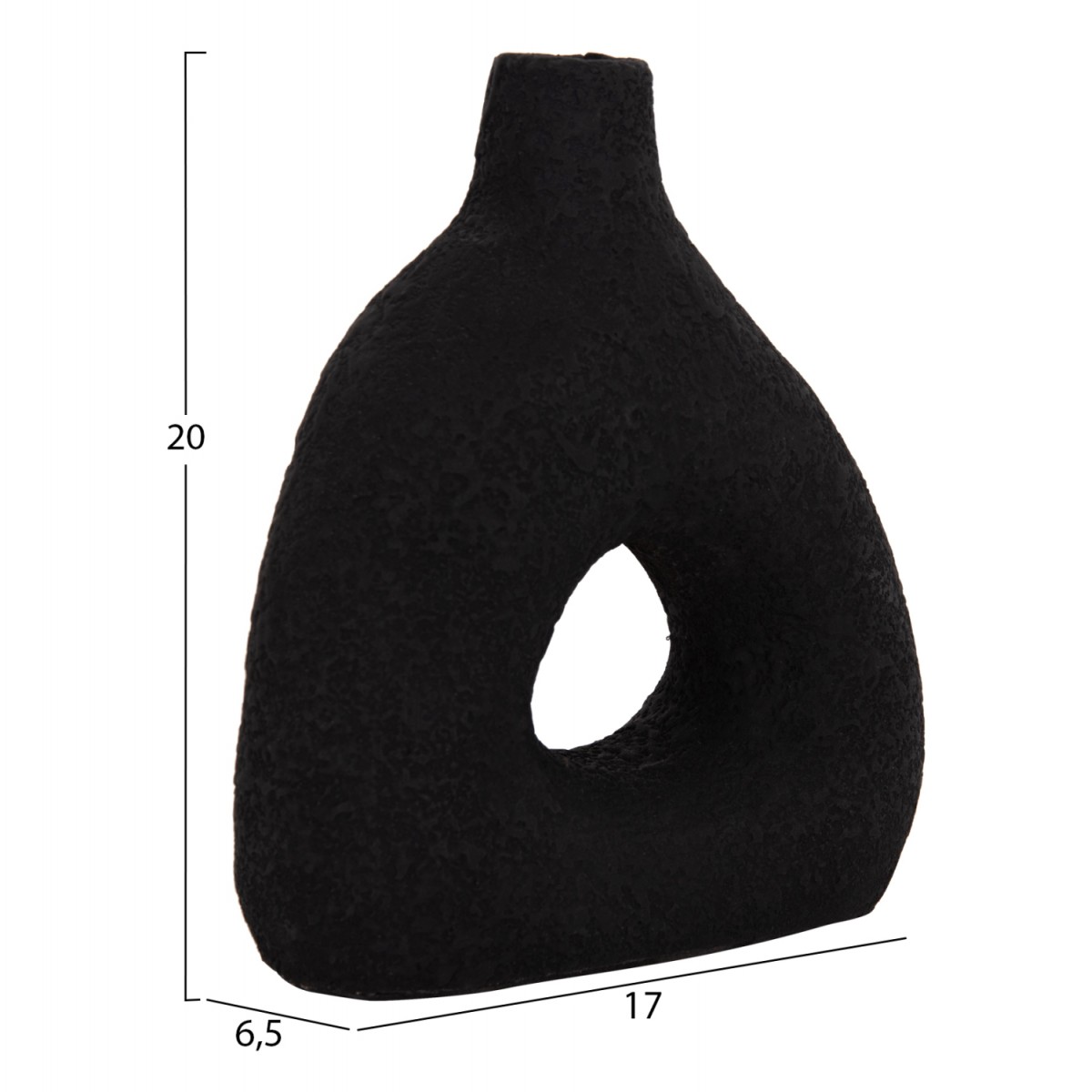 ΕΠΙΤΡΑΠΕΖΙΟ ΔΙΑΚΟΣΜΗΤΙΚΟ ΒΑΖΟ DECANT HM4667.01Μ ΤΕΡΑΚΟΤΑ ΣΕ ΜΑΥΡΟ--17x6.5x20Υεκ.