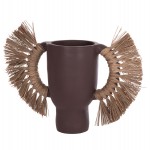 ΕΠΙΤΡΑΠΕΖΙΟ ΔΙΑΚΟΣΜΗΤΙΚΟ ΒΑΖΟ ALICA HM4668.07L ΣΟΚΟΛΑΤΙ ΤΕΡΑΚΟΤΑ & GRASS--64x22x38Υεκ