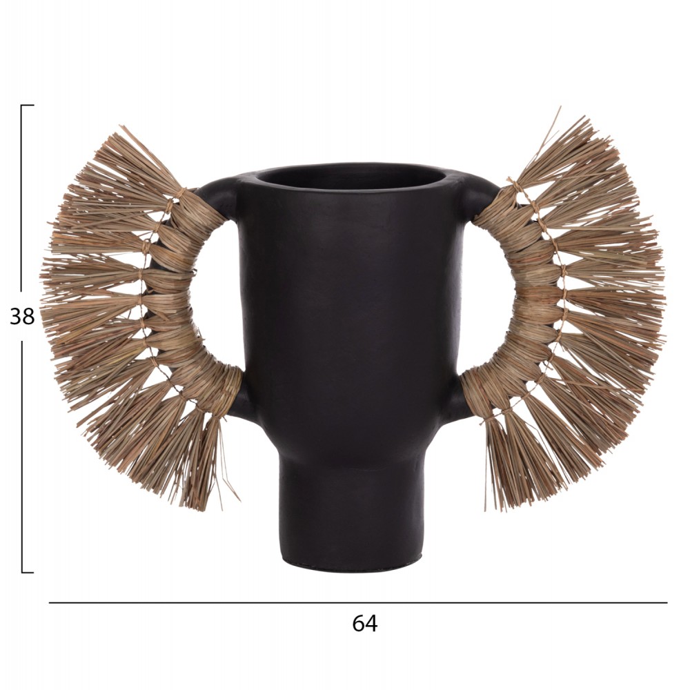 ΕΠΙΤΡΑΠΕΖΙΟ ΔΙΑΚΟΣΜΗΤΙΚΟ ΒΑΖΟ ALICA HM4668.01L ΜΑΥΡΗ ΤΕΡΑΚΟΤΑ & GRASS--64x22x38Υεκ