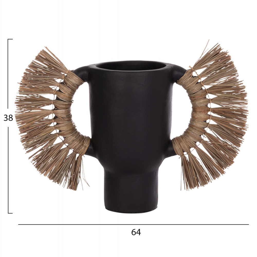 ΕΠΙΤΡΑΠΕΖΙΟ ΔΙΑΚΟΣΜΗΤΙΚΟ ΒΑΖΟ ALICA HM4668.01L ΜΑΥΡΗ ΤΕΡΑΚΟΤΑ & GRASS--64x22x38Υεκ