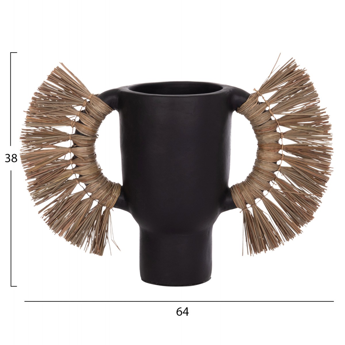 ΕΠΙΤΡΑΠΕΖΙΟ ΔΙΑΚΟΣΜΗΤΙΚΟ ΒΑΖΟ ALICA HM4668.01L ΜΑΥΡΗ ΤΕΡΑΚΟΤΑ & GRASS--64x22x38Υεκ