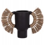 ΕΠΙΤΡΑΠΕΖΙΟ ΔΙΑΚΟΣΜΗΤΙΚΟ ΒΑΖΟ ALICA HM4668.01L ΜΑΥΡΗ ΤΕΡΑΚΟΤΑ & GRASS--64x22x38Υεκ