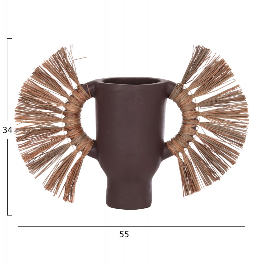 ΕΠΙΤΡΑΠΕΖΙΟ ΔΙΑΚΟΣΜΗΤΙΚΟ ΒΑΖΟ ALICA HM4668.07S ΣΟΚΟΛΑΤΙ ΤΕΡΑΚΟΤΑ & GRASS--55x19x34Υεκ