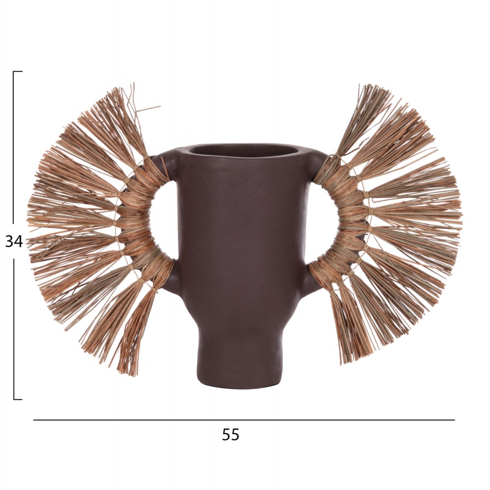 ΕΠΙΤΡΑΠΕΖΙΟ ΔΙΑΚΟΣΜΗΤΙΚΟ ΒΑΖΟ ALICA HM4668.07S ΣΟΚΟΛΑΤΙ ΤΕΡΑΚΟΤΑ & GRASS--55x19x34Υεκ