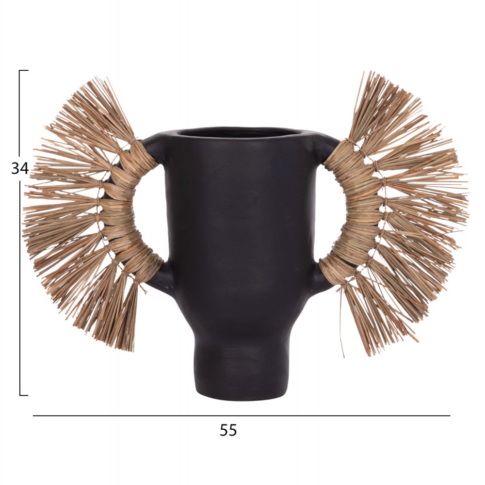 ΕΠΙΤΡΑΠΕΖΙΟ ΔΙΑΚΟΣΜΗΤΙΚΟ ΒΑΖΟ ALICA HM4668.01S ΜΑΥΡΗ ΤΕΡΑΚΟΤΑ & GRASS--55x19x34Υεκ