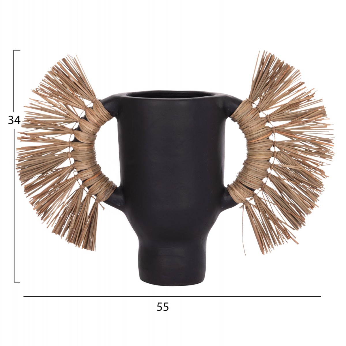 ΕΠΙΤΡΑΠΕΖΙΟ ΔΙΑΚΟΣΜΗΤΙΚΟ ΒΑΖΟ ALICA HM4668.01S ΜΑΥΡΗ ΤΕΡΑΚΟΤΑ & GRASS--55x19x34Υεκ